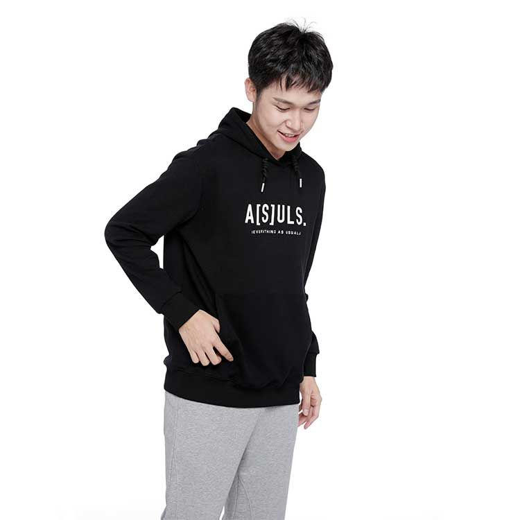 字母印花连帽卫衣男
