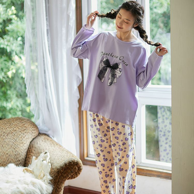 女士春季针织印花休闲套