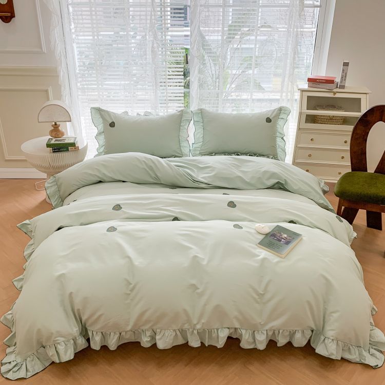 爱心刺绣纯棉四件套